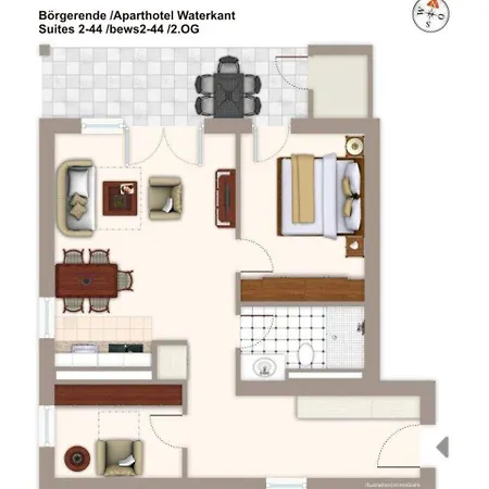 Aparthotel-waterkant-suites-suite-2-44 Börgerende-Rethwisch